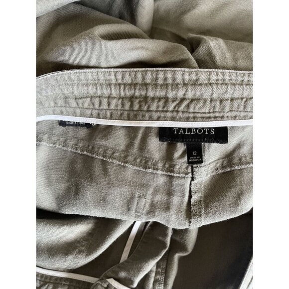 Talbots Signature Size 12 Light Green Cotton Blend Classic Straight Leg Ankle Le - Picture 9 of 9